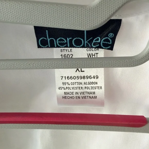 NWT Cherokee Modern Classic White Scrub Vest XL Nurse Medical Uniform - Picture 4 of 11